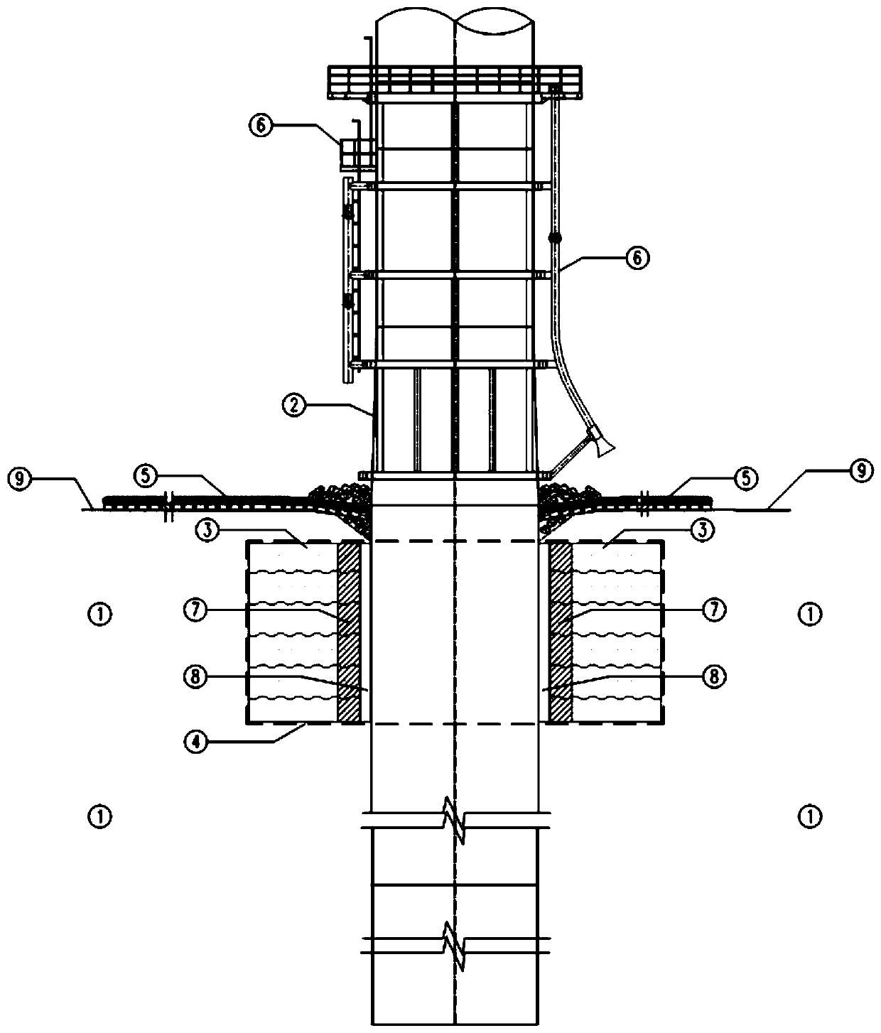 Single pile foundation at sea with cement mixing pile reinforced foundations