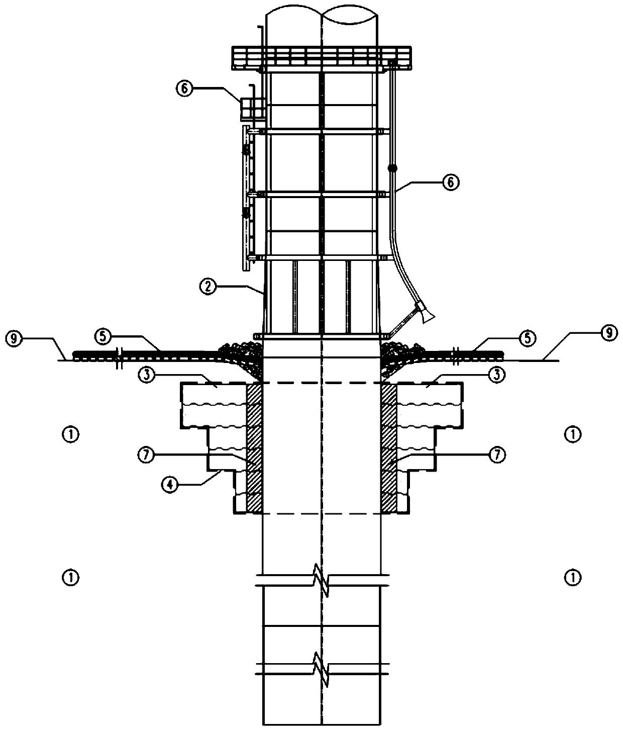 Single pile foundation at sea with cement mixing pile reinforced foundations