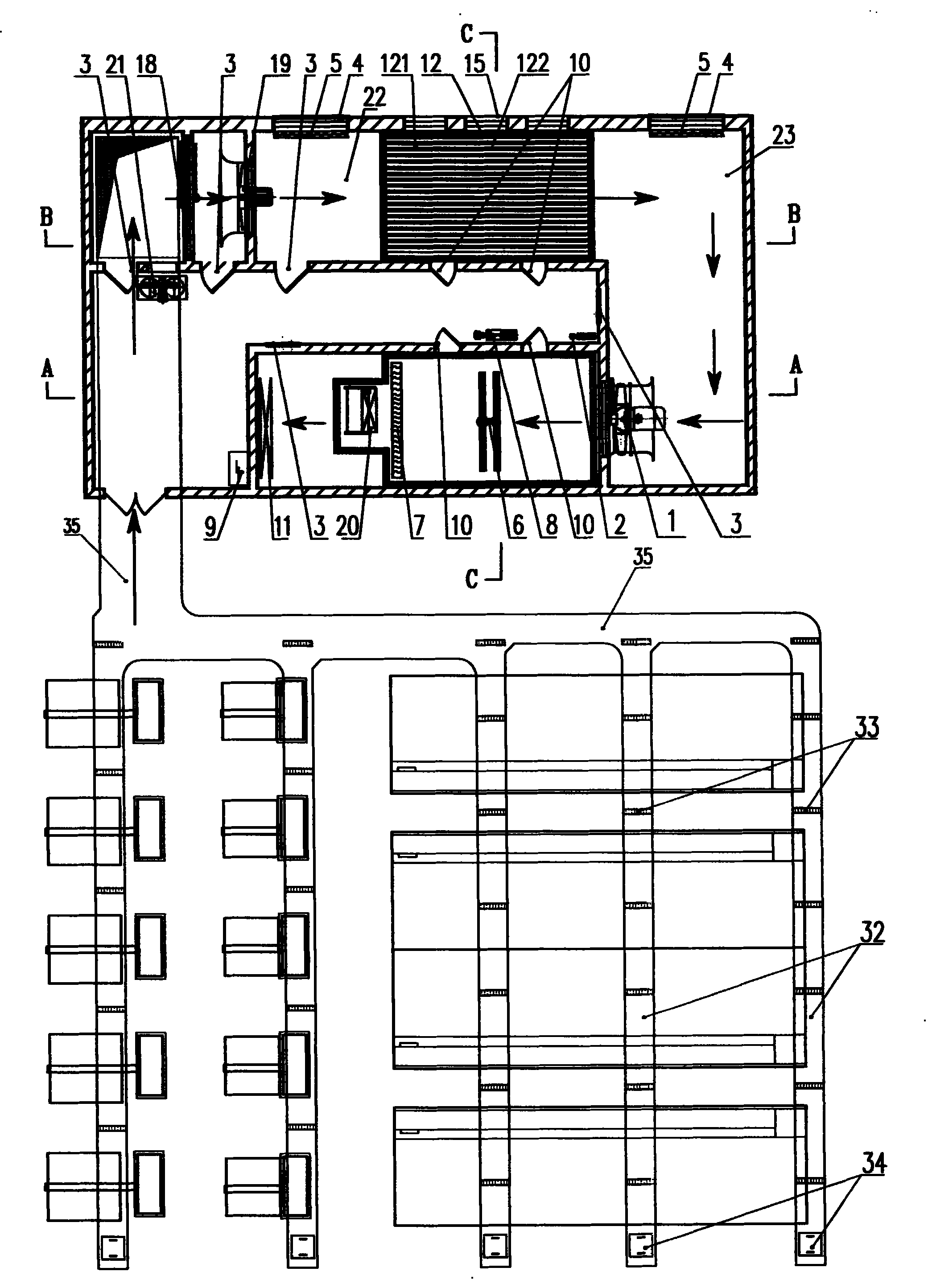 Energy-saving consumption-reducing air conditioning method and unit air conditioner of spinning factory