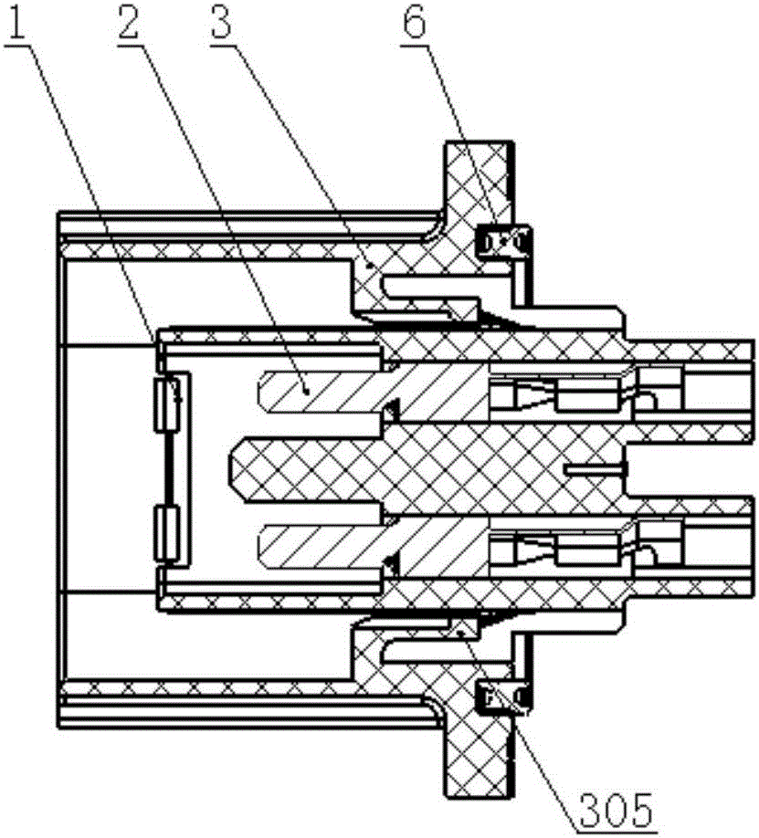 Integrated high-voltage shielding electrical connector socket