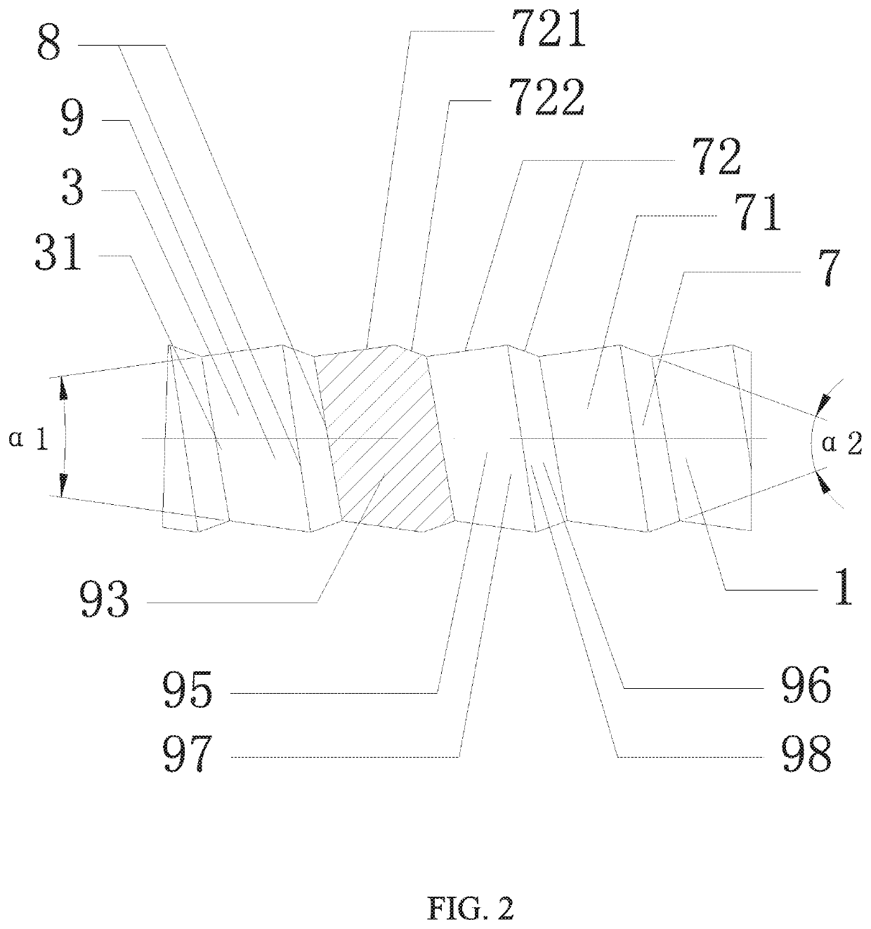 Dumbbell-like and olive-like asymmetrical bidirectional tapered thread connection pairs