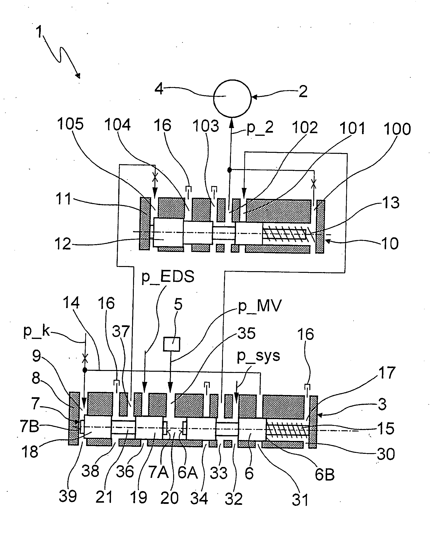 Device for the control at least of a hydraulically operable switching element of an automatic transmission