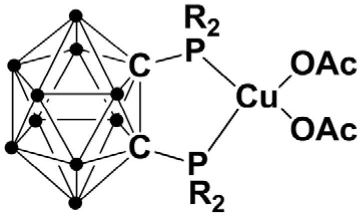 Bivalent copper complex containing diphosphine ortho-position carborane ligand, preparation method and application thereof