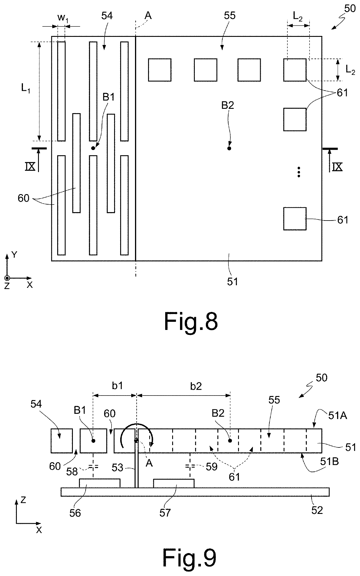 MEMS device with optimized geometry for reducing the offset due to the radiometric effect