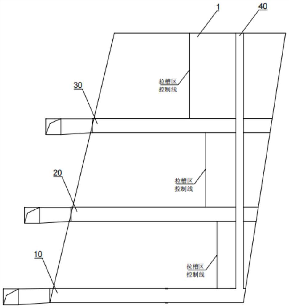 Retreating type multi-layer stoping mining method for ore body with inclination from thin to medium thickness