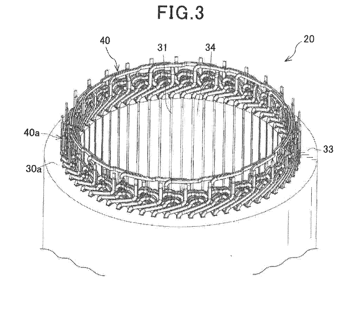 Stator for rotating electric machine