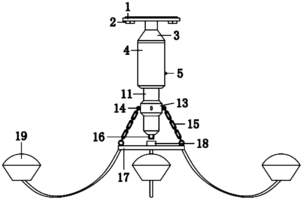 A height-adjustable chandelier