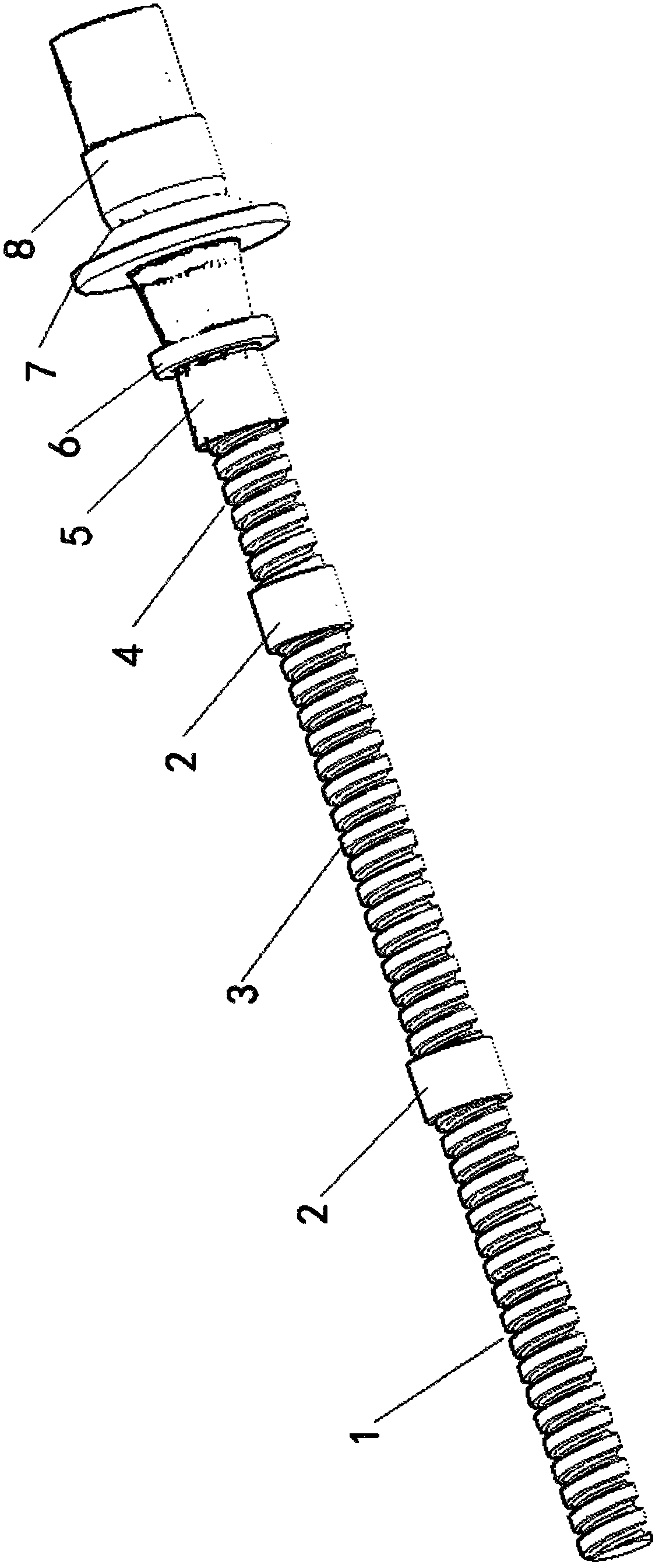 Anti-shock ground pressure extension bolt