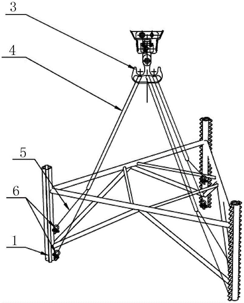 Method for carrying out pile leg connection by utilizing 3000t floating crane