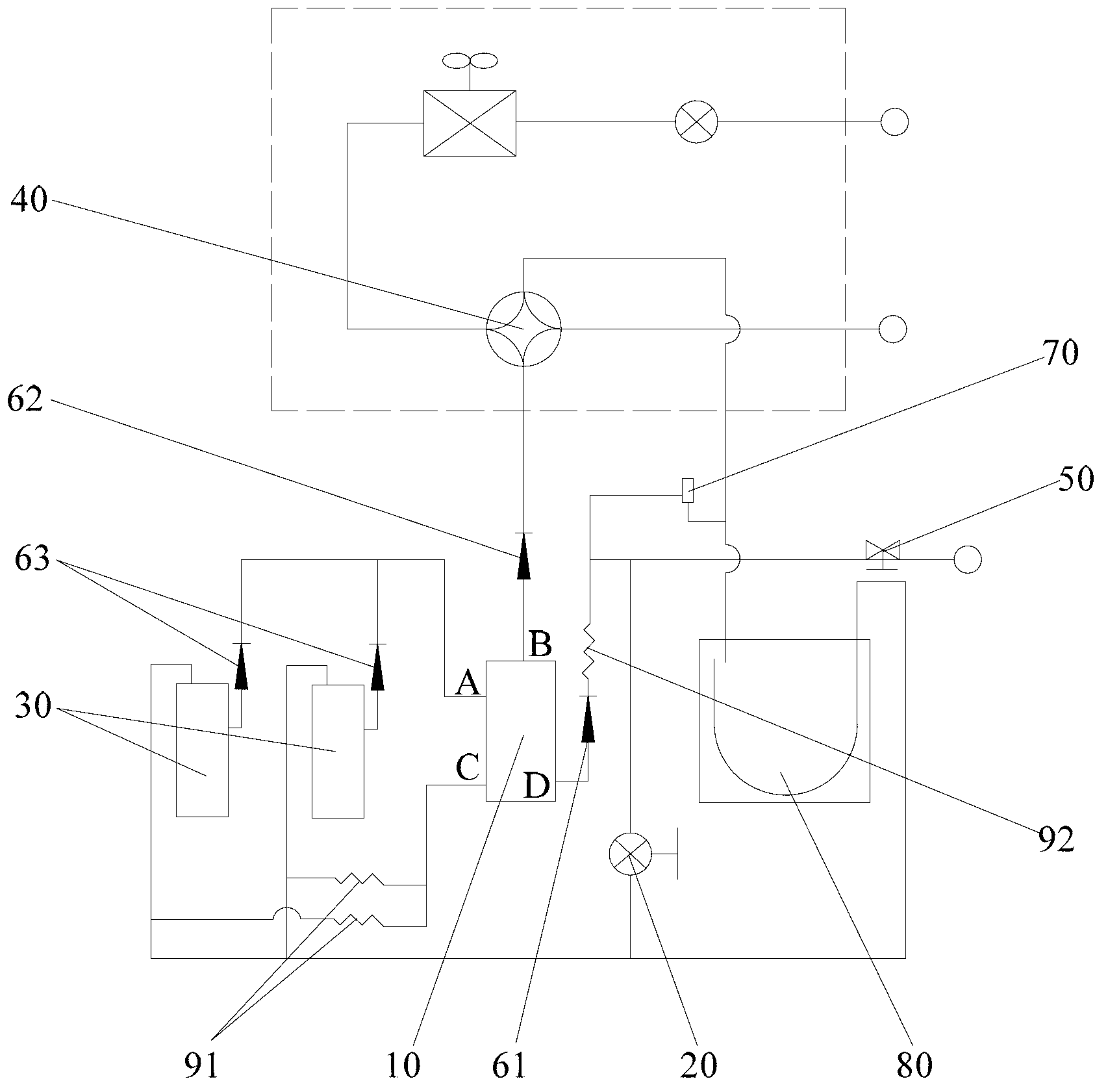 Oil balancing device and multi-split air conditioning system