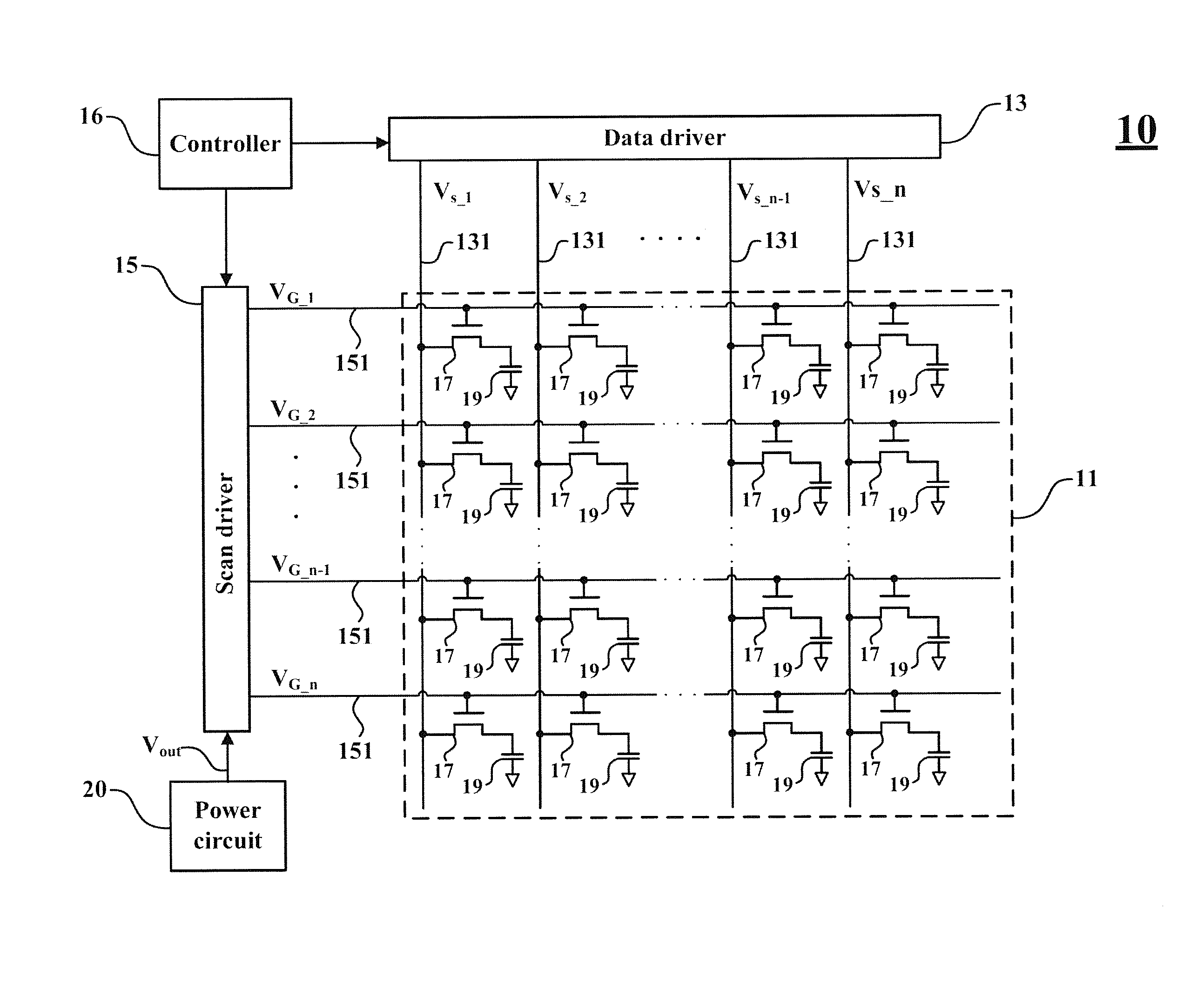 Power circuit of displaying device