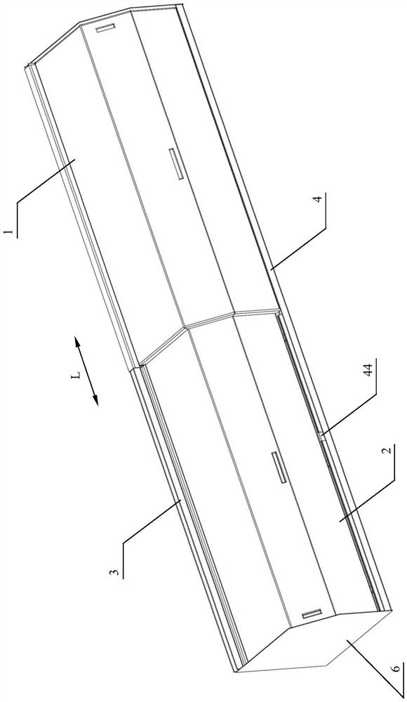 Sliding door structure, grinding device comprising sliding door structure and steel rail grinding wagon