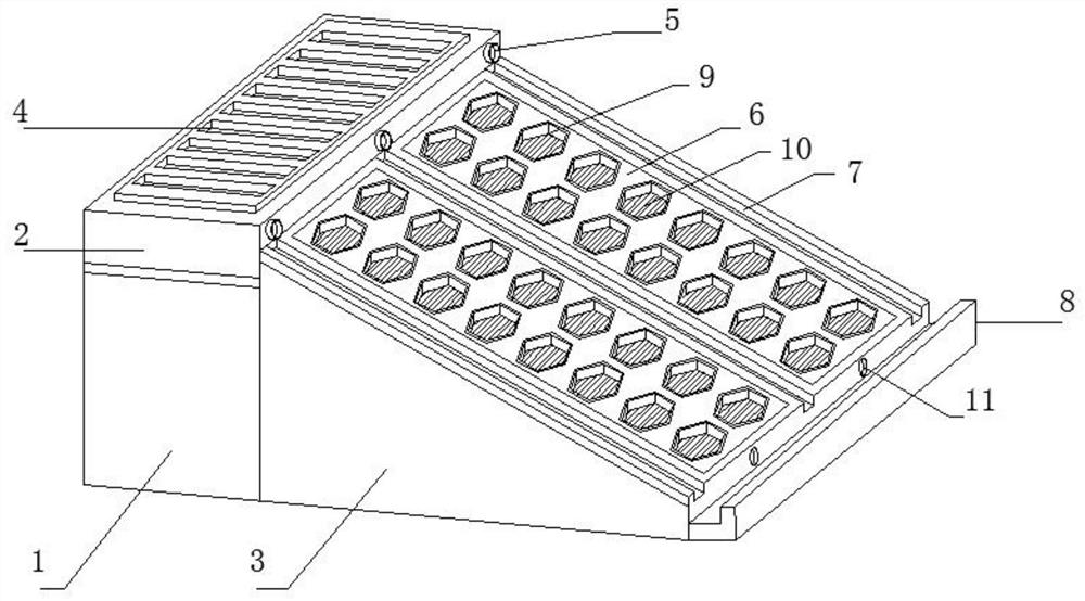 Roadbed slope protection structure for road and bridge engineering