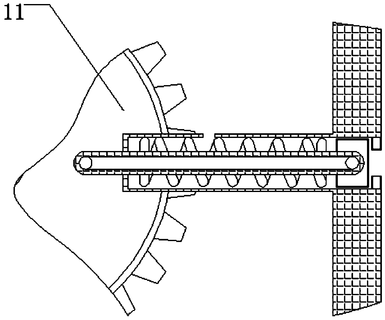 Injection molding device using plastic melting for continuous pressure applying