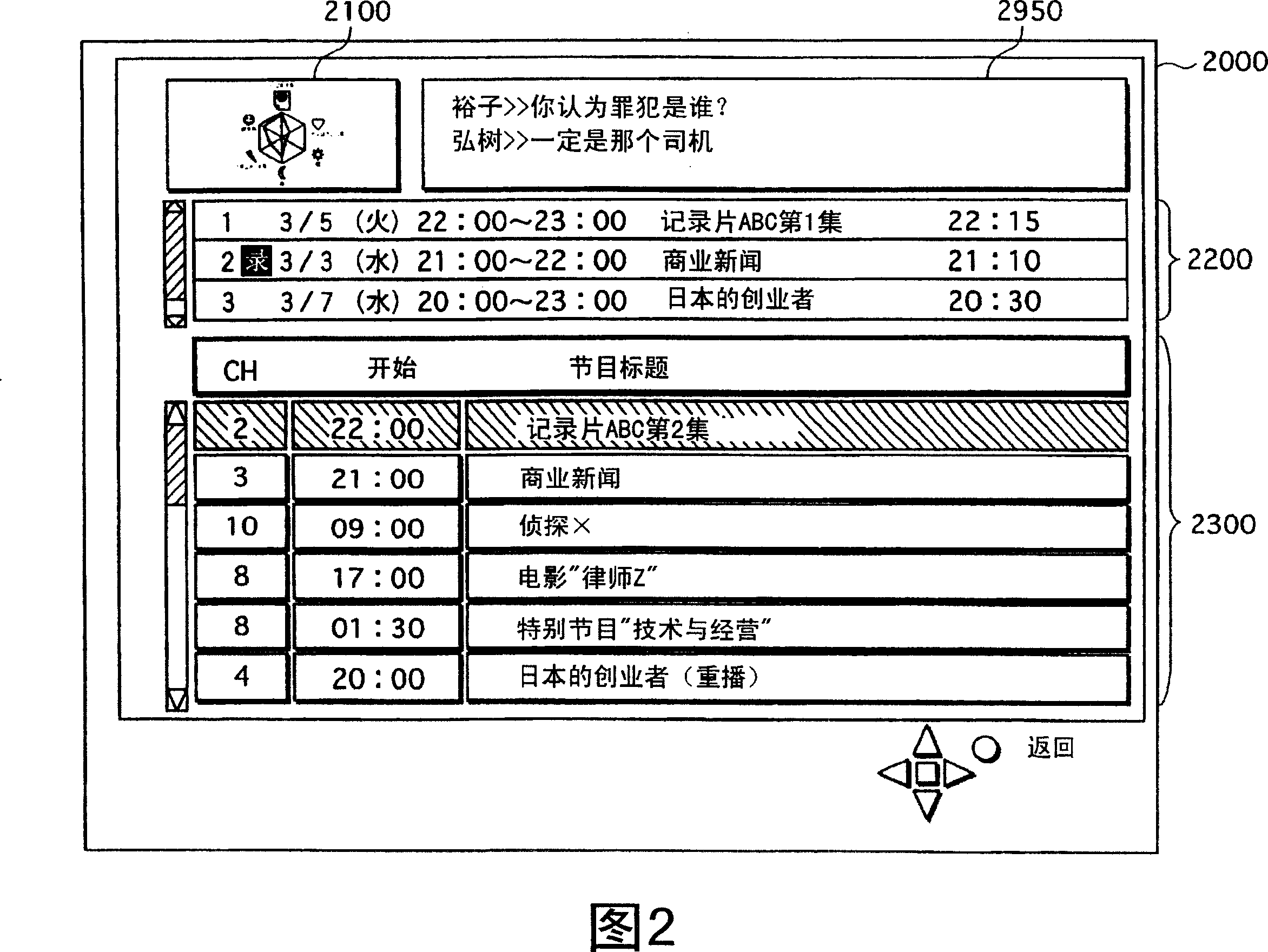 Program selecting system