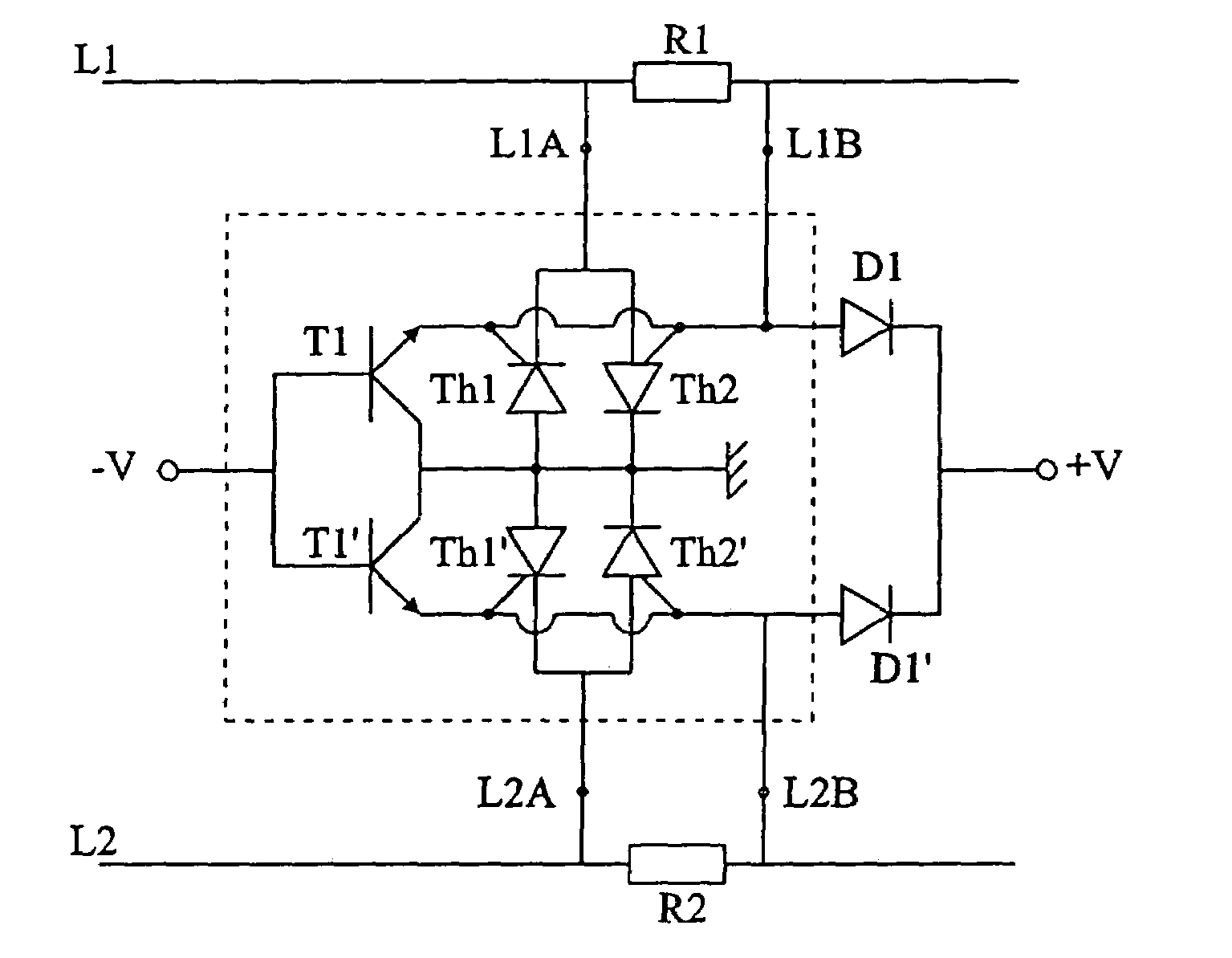 Subscriber interface protection circuit