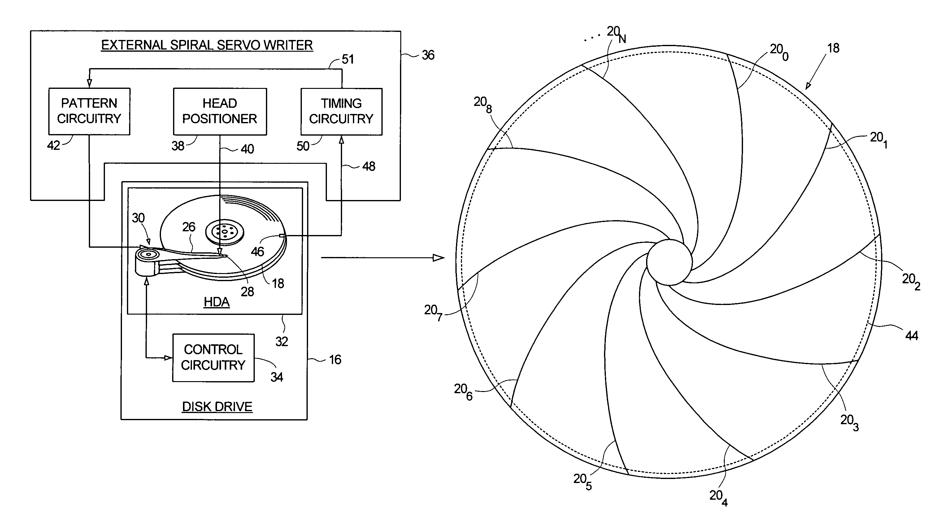 Adjusting track density by changing PES algorithm when servo writing a disk drive from spiral tracks