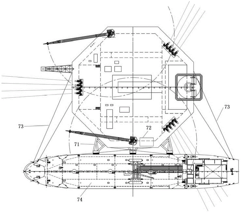 Floating type production platform capable of taking well drilling and oil storage into consideration