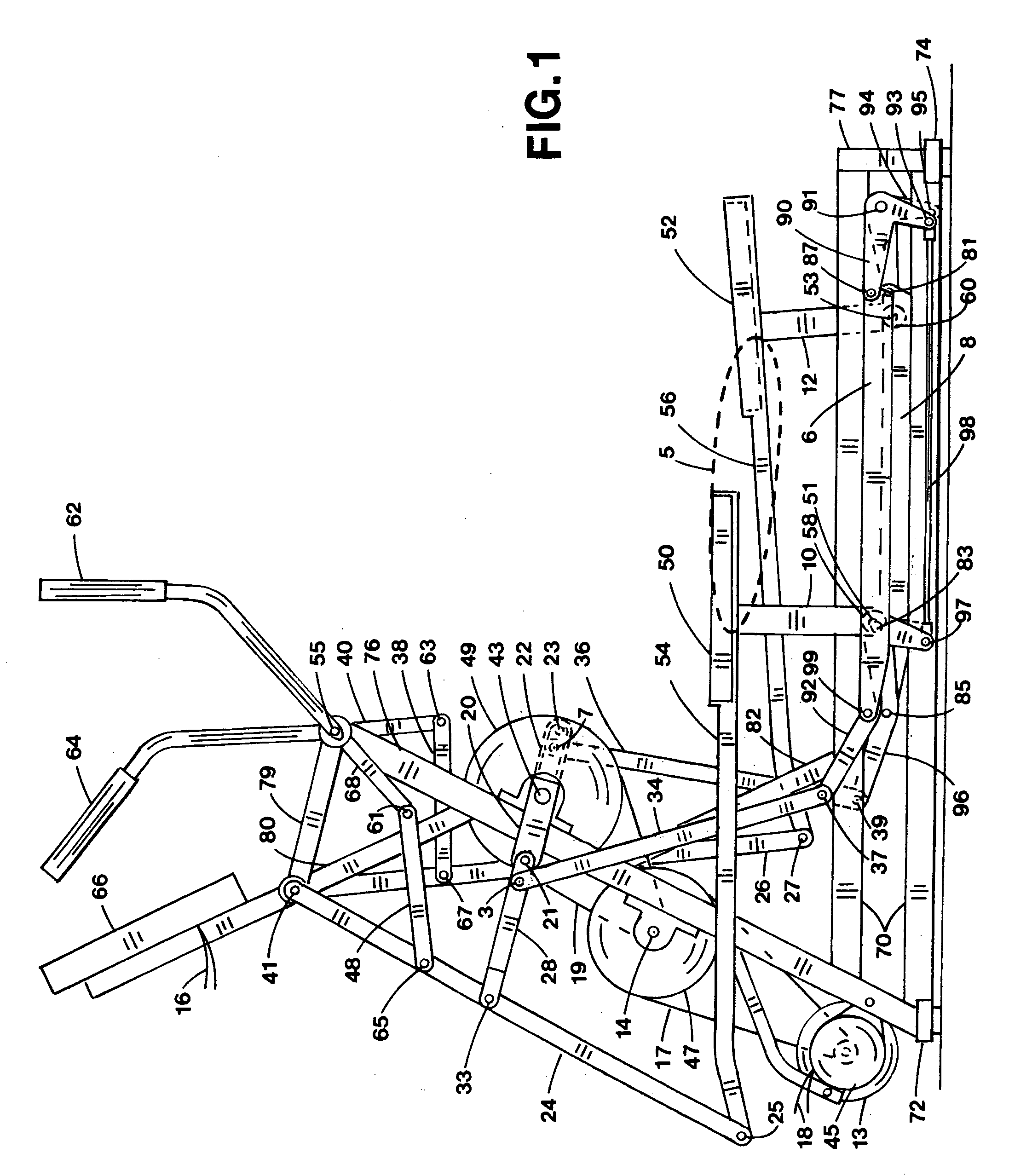 Elliptical exercise apparatus with articulating track