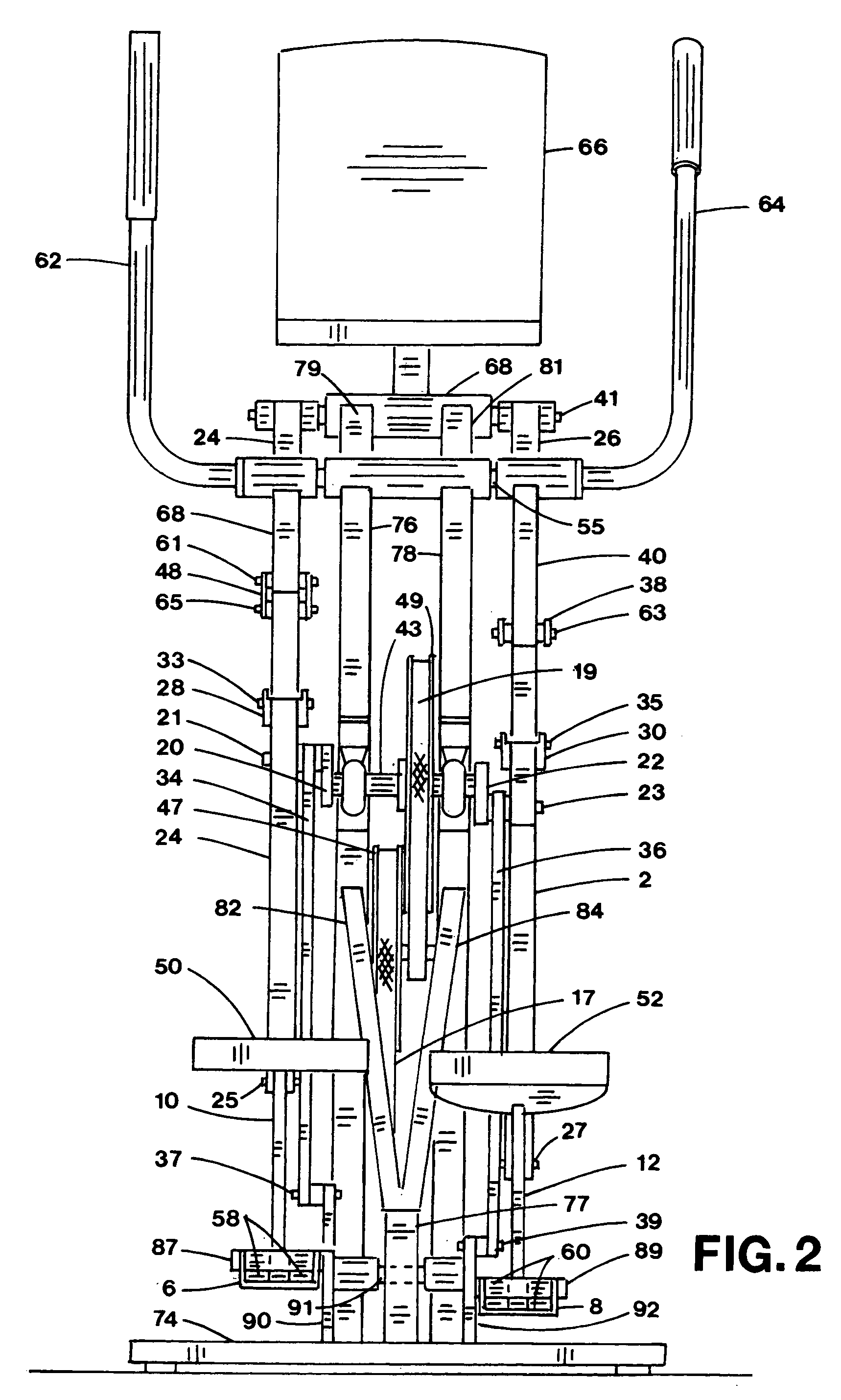 Elliptical exercise apparatus with articulating track