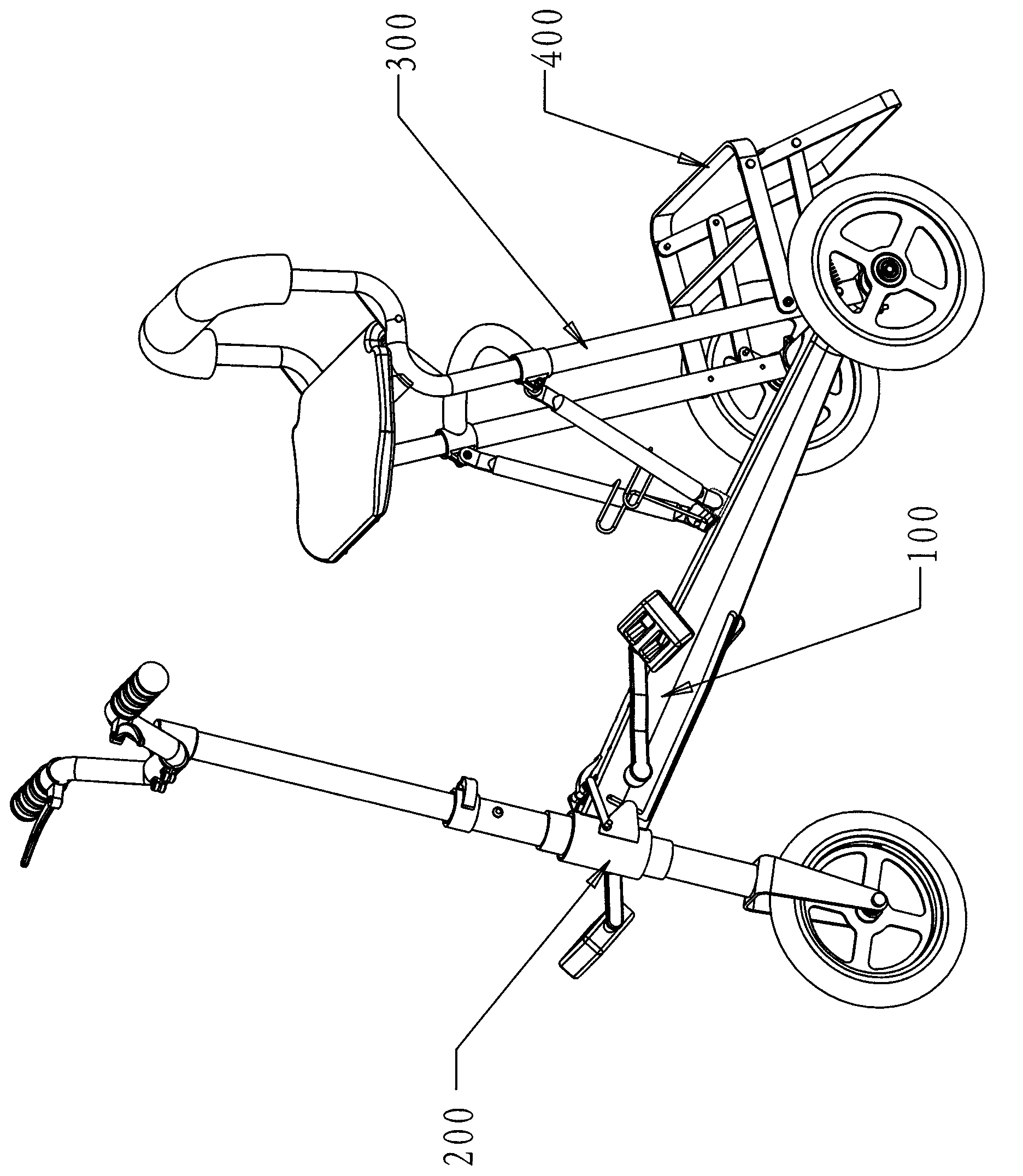 Comfort, leisure, travel and shopping multifunctional folding vehicle conforming to body mechanics