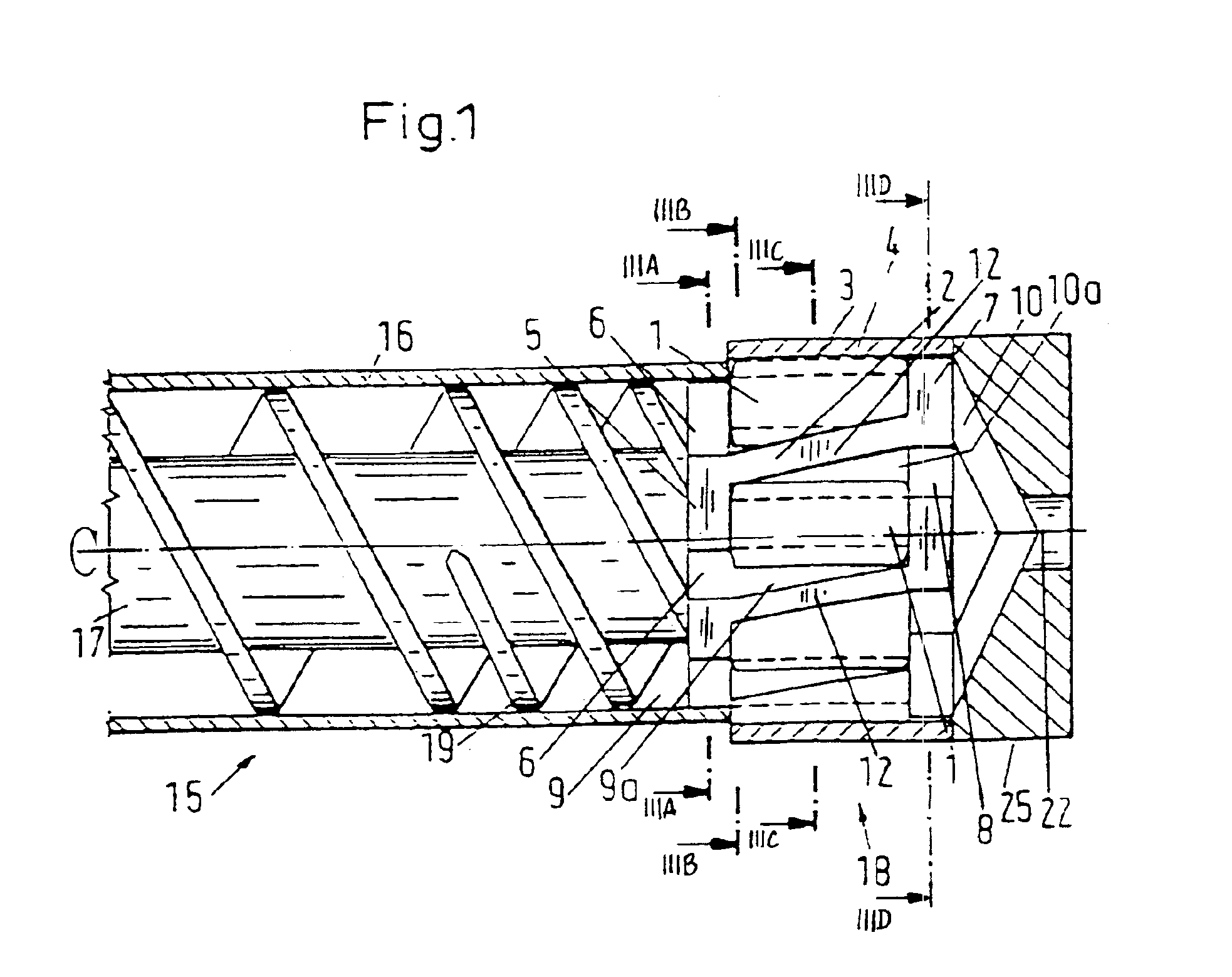 Screw extruder and gear pump arrangement for highly viscous media