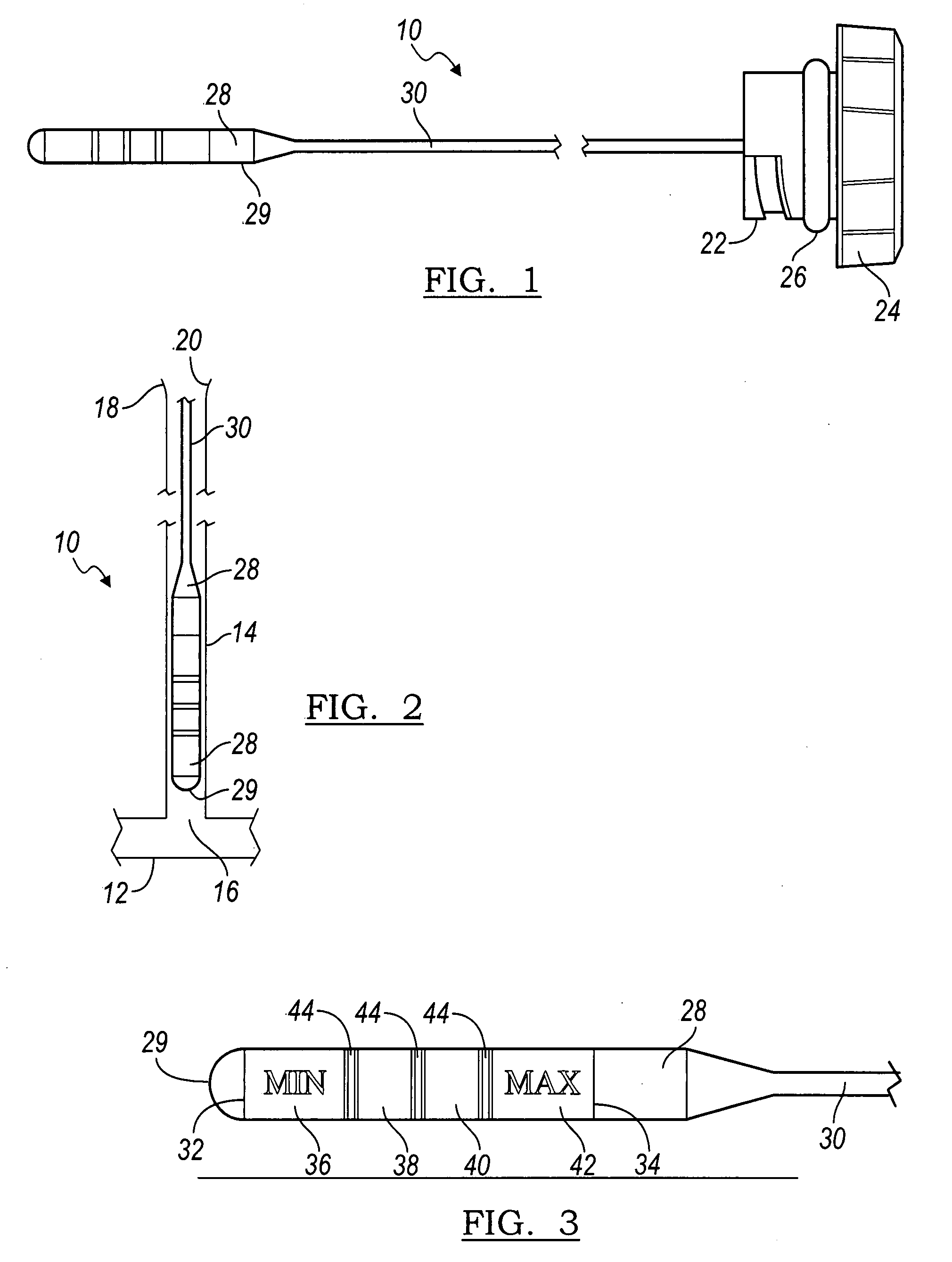 Temperature sensitive dipstick