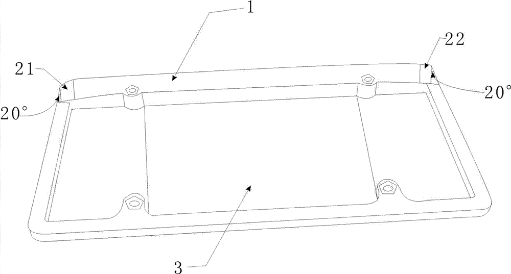 Number plate frame device with blind area monitoring function and blind area monitoring method