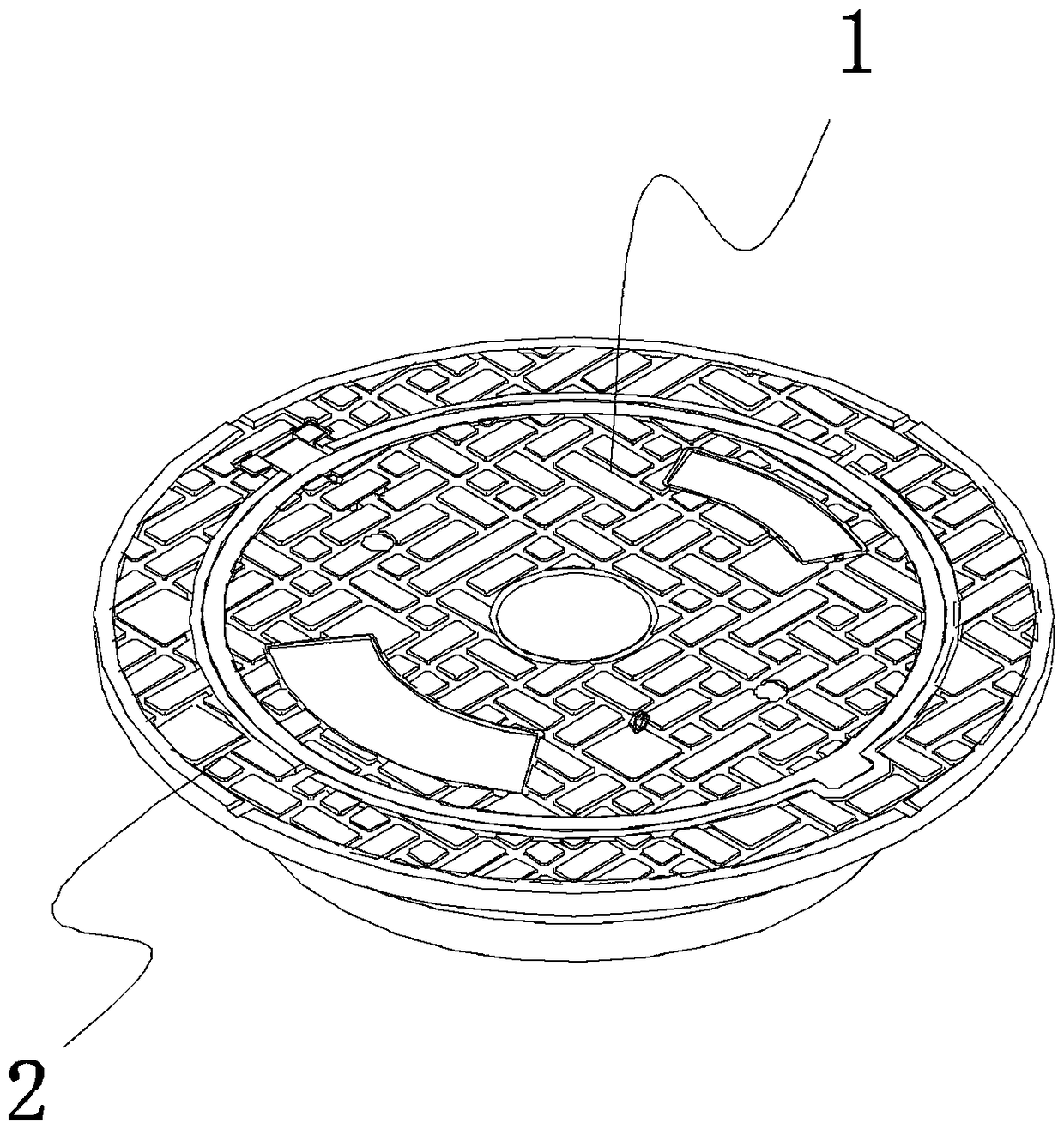 Integrated type anti-setting anti-falling well lid and unlocking device thereof