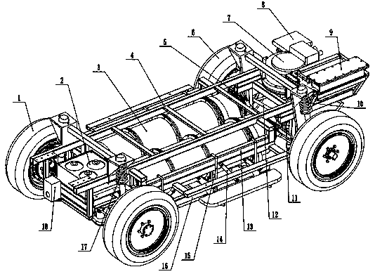 Front-wheel drive mode type light explosion-proof electric vehicle chassis