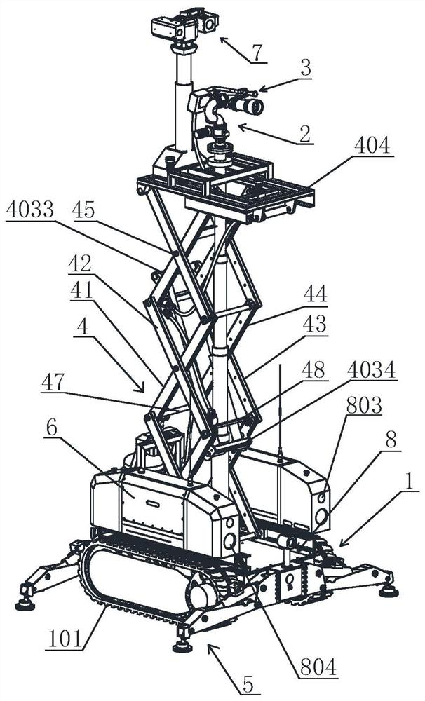 A height-lifting near-attack fire-fighting robot and its operating method