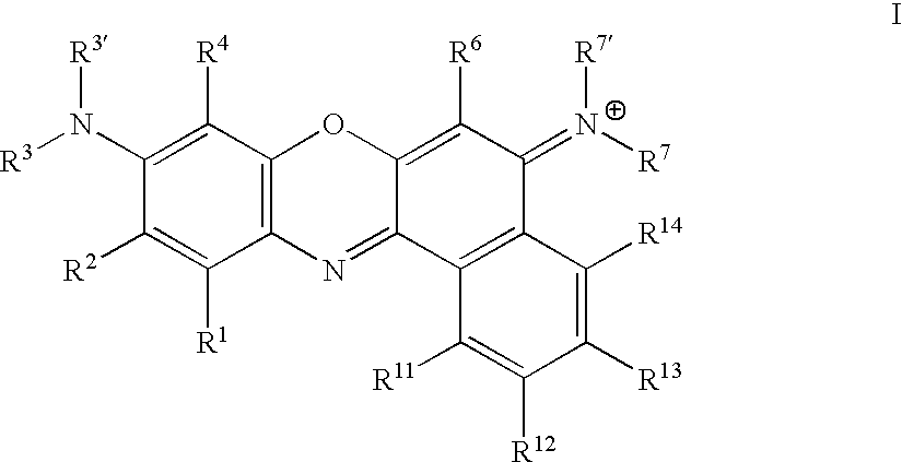 Sulfonated [8,9] benzophenoxazine dyes and the use of their labelled conjugates