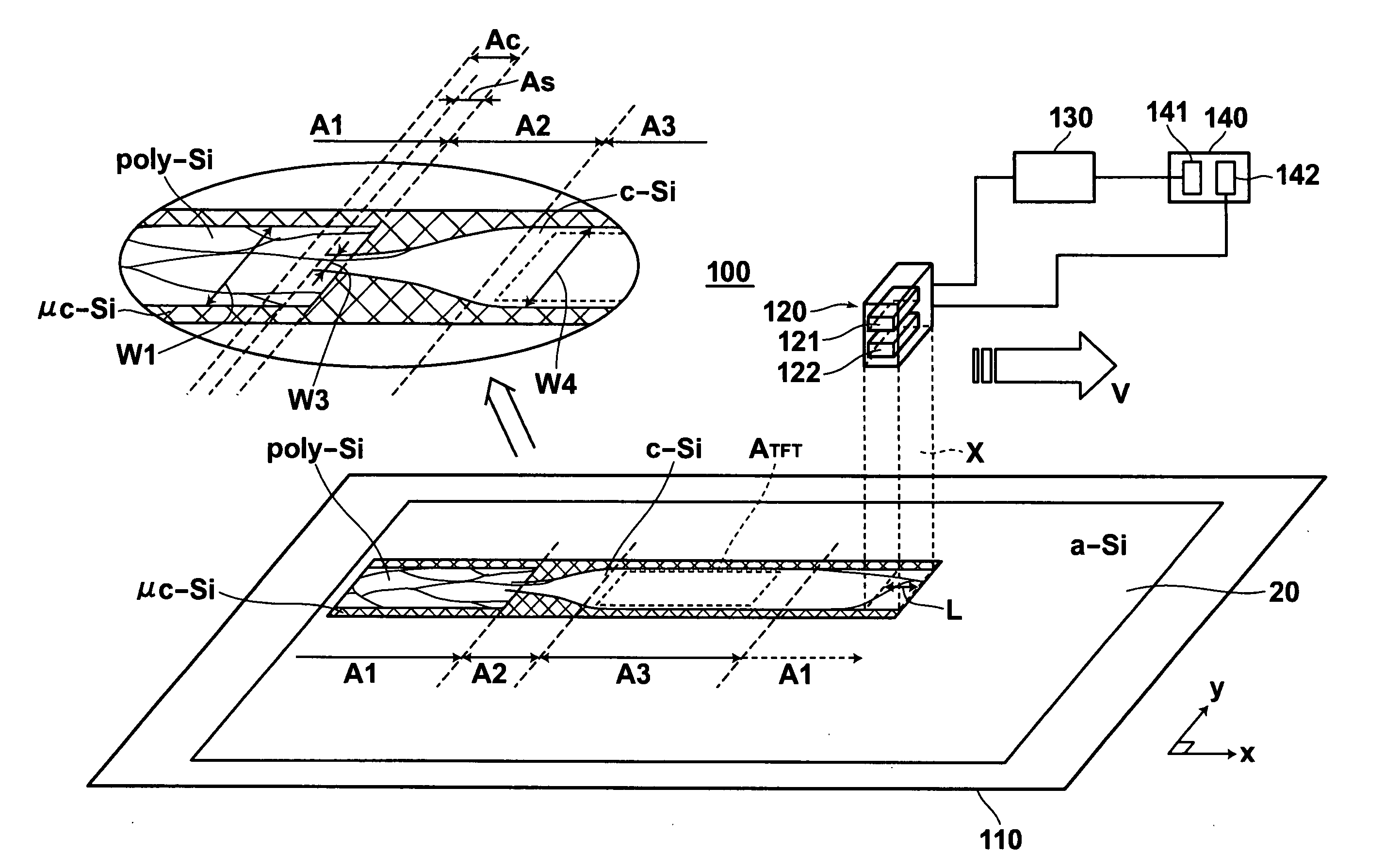 Process and system for laser annealing and laser-annealed semiconductor film