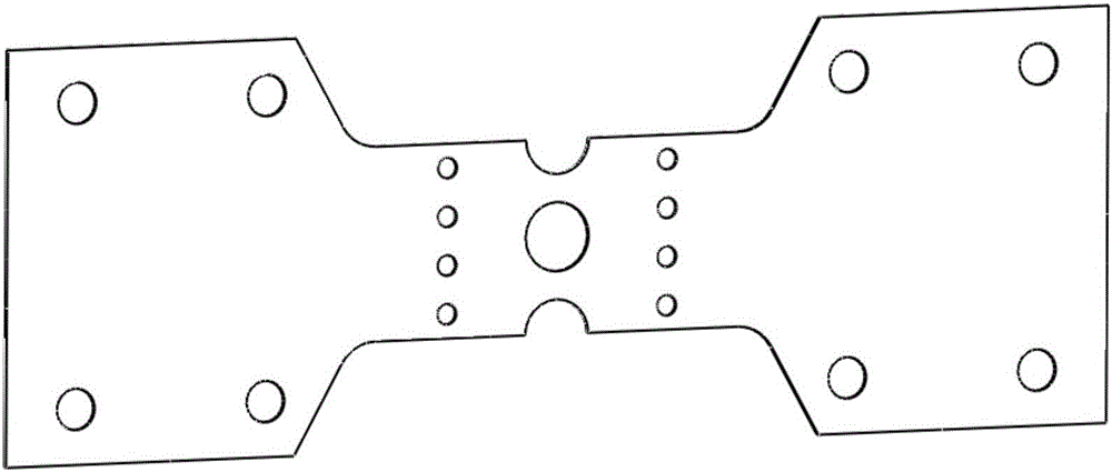 Anti-destabilization universal clamp used for compression performance test of edge/central notch composite material laminated plate