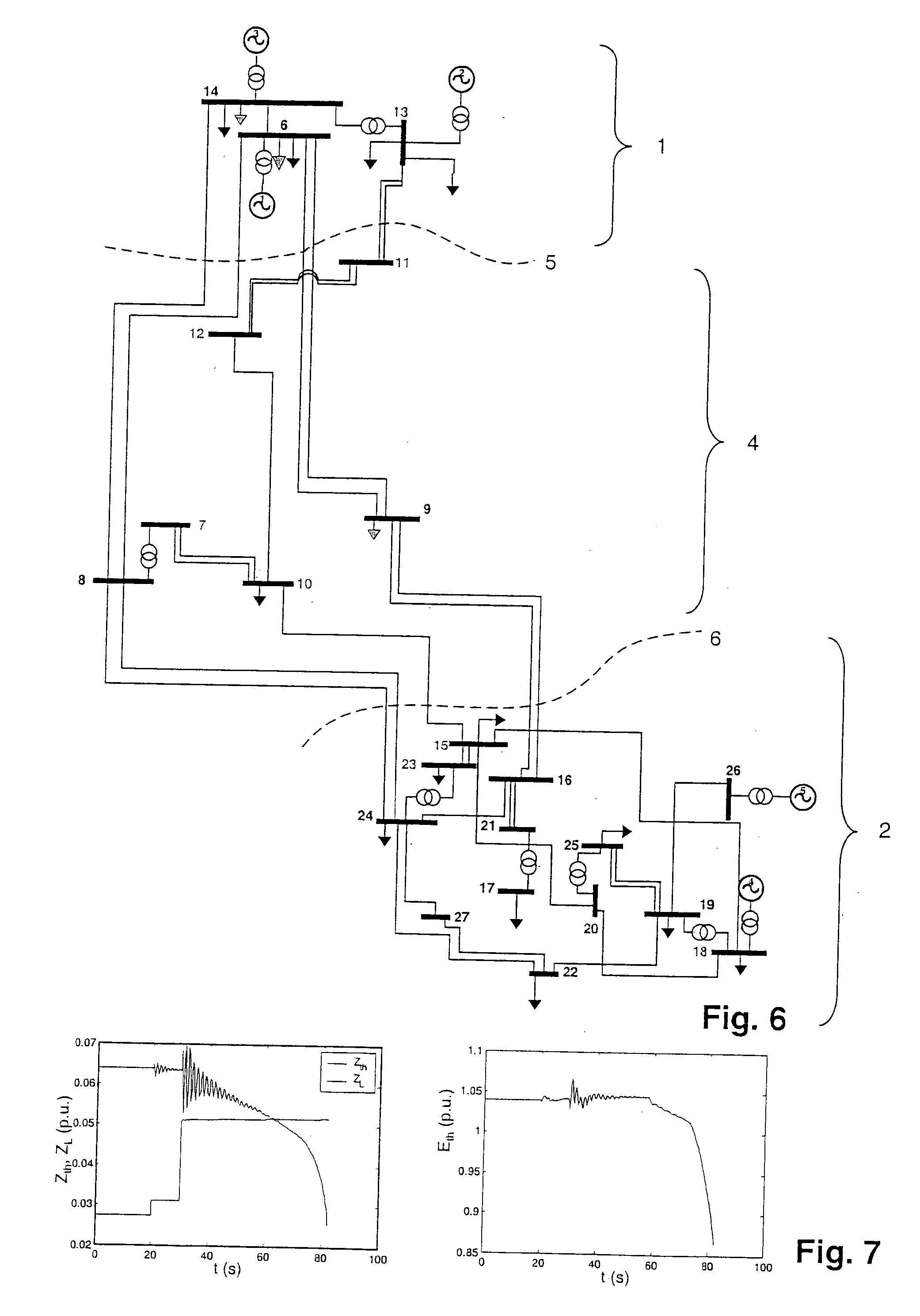 Determining parameters of an equivalent circuit representing a transmission section of an electrical network