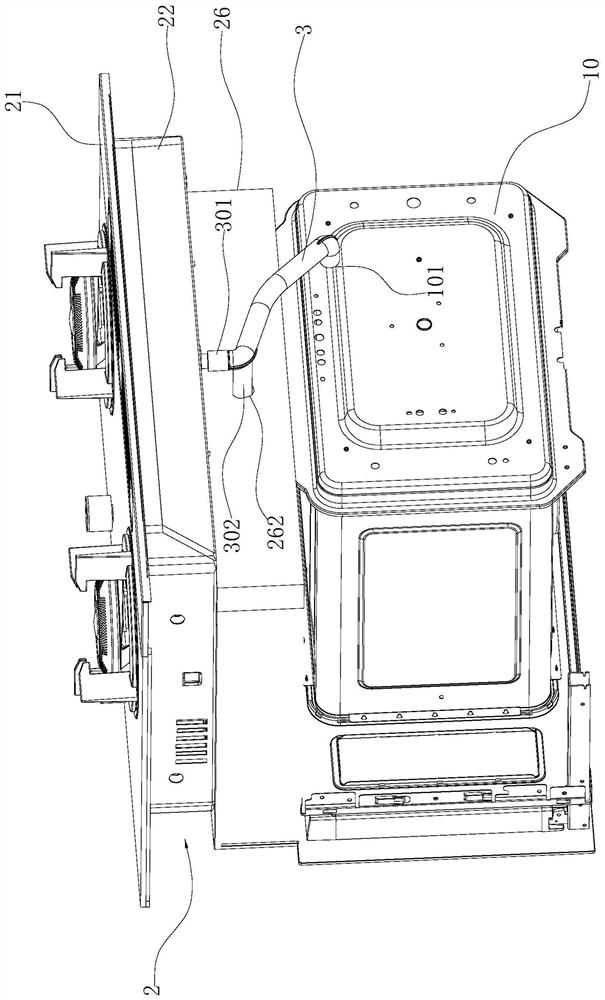 Integrated stove with cooking device