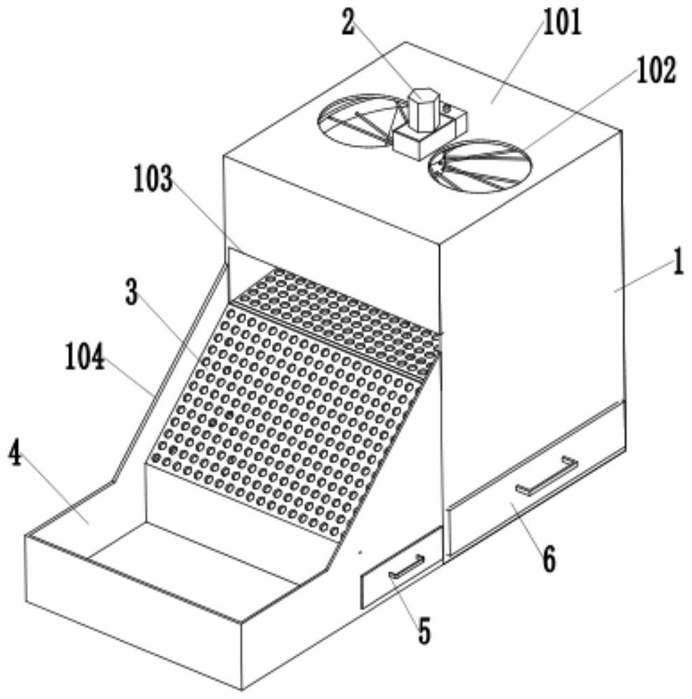 A separation device for peanut seedlings and fruits