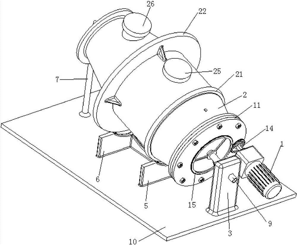 Horizontal roller aerobic composting reactor for ecological toilet