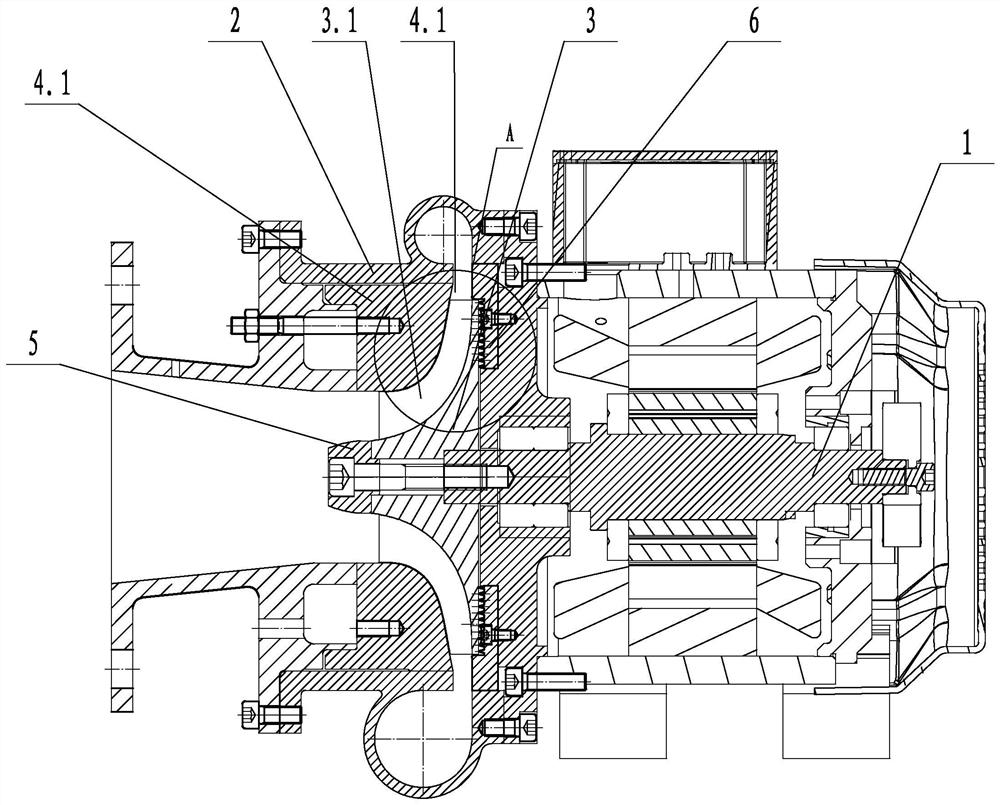 Air compressor with small-gap type ring matching structure and type ring machining method