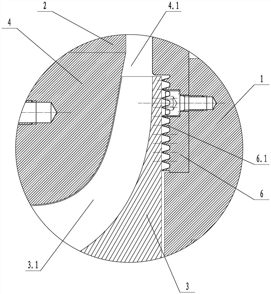 Air compressor with small-gap type ring matching structure and type ring machining method