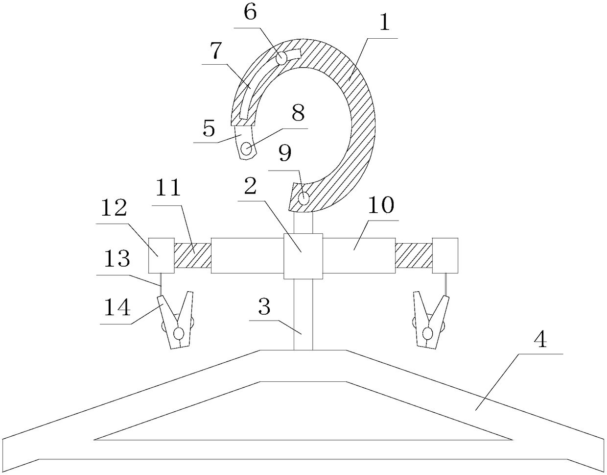 Clothes hanger capable of clamping and fixing clothes