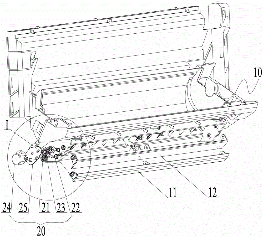 Double wind deflector drive mechanism and air conditioner with same