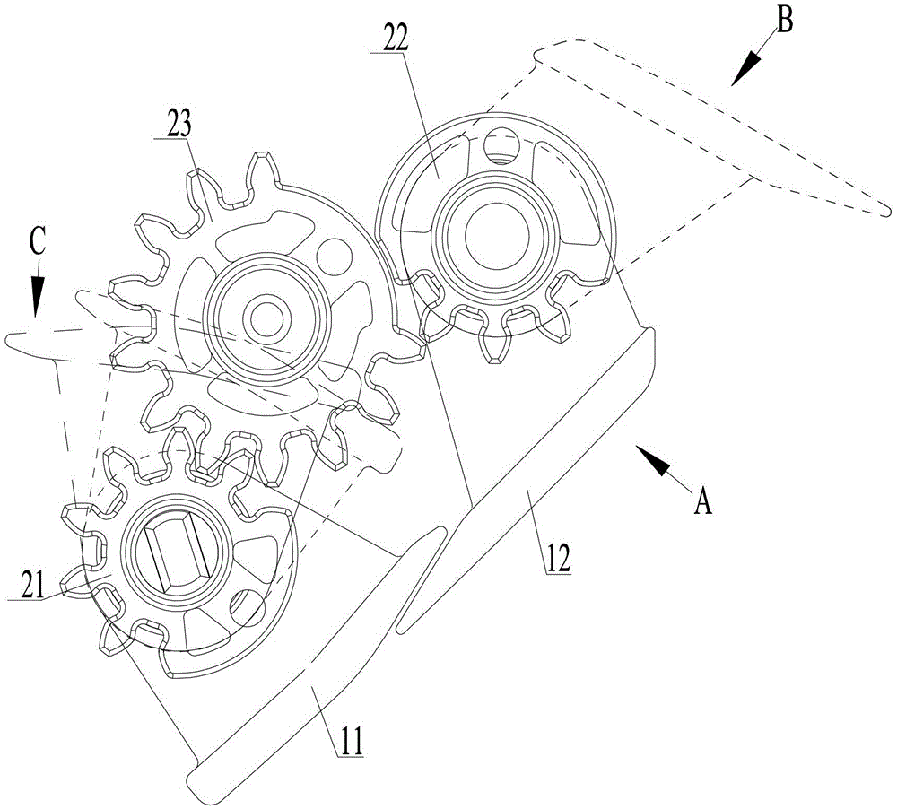 Double wind deflector drive mechanism and air conditioner with same