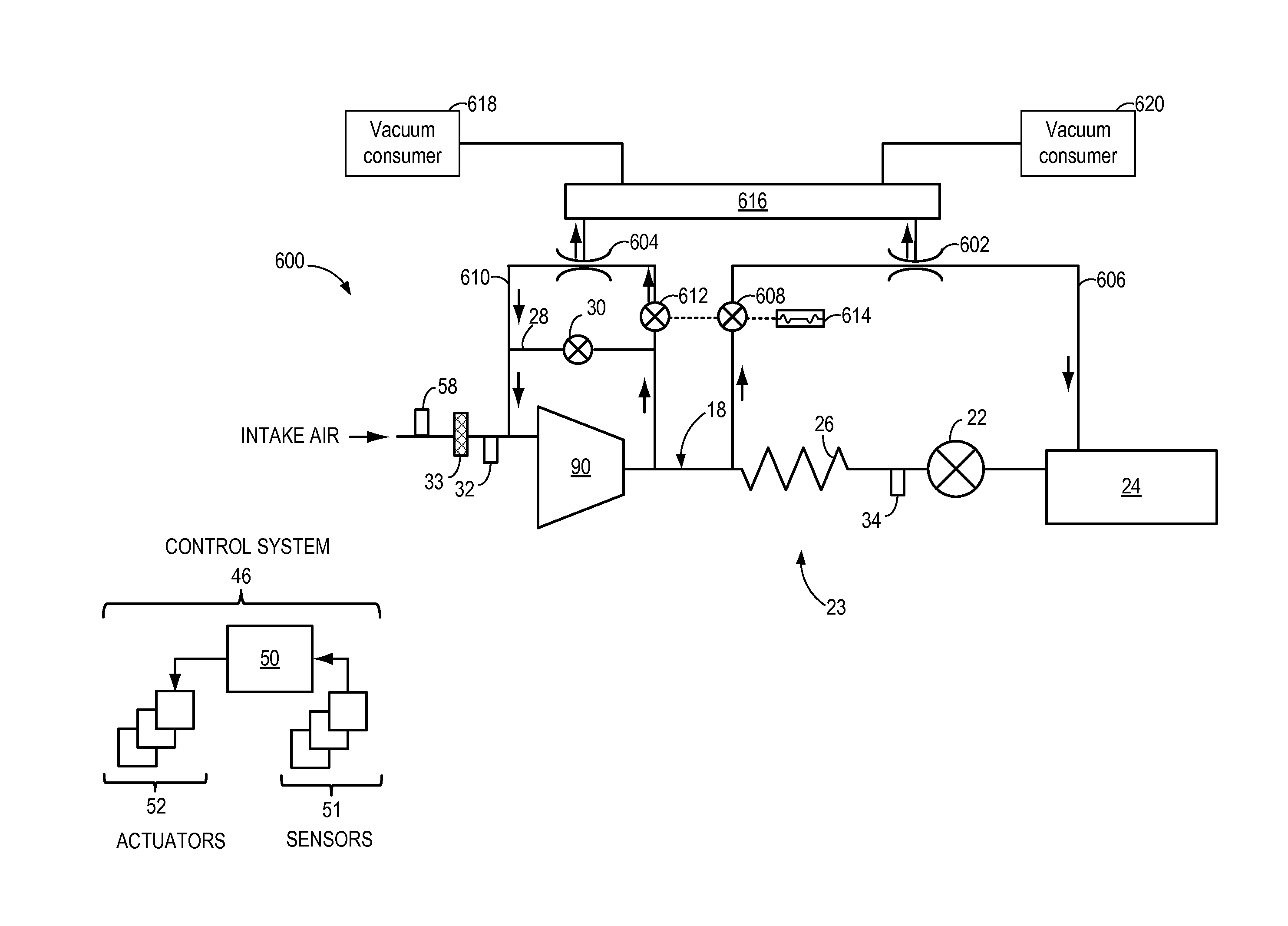 Vacuum-actuated wastegate