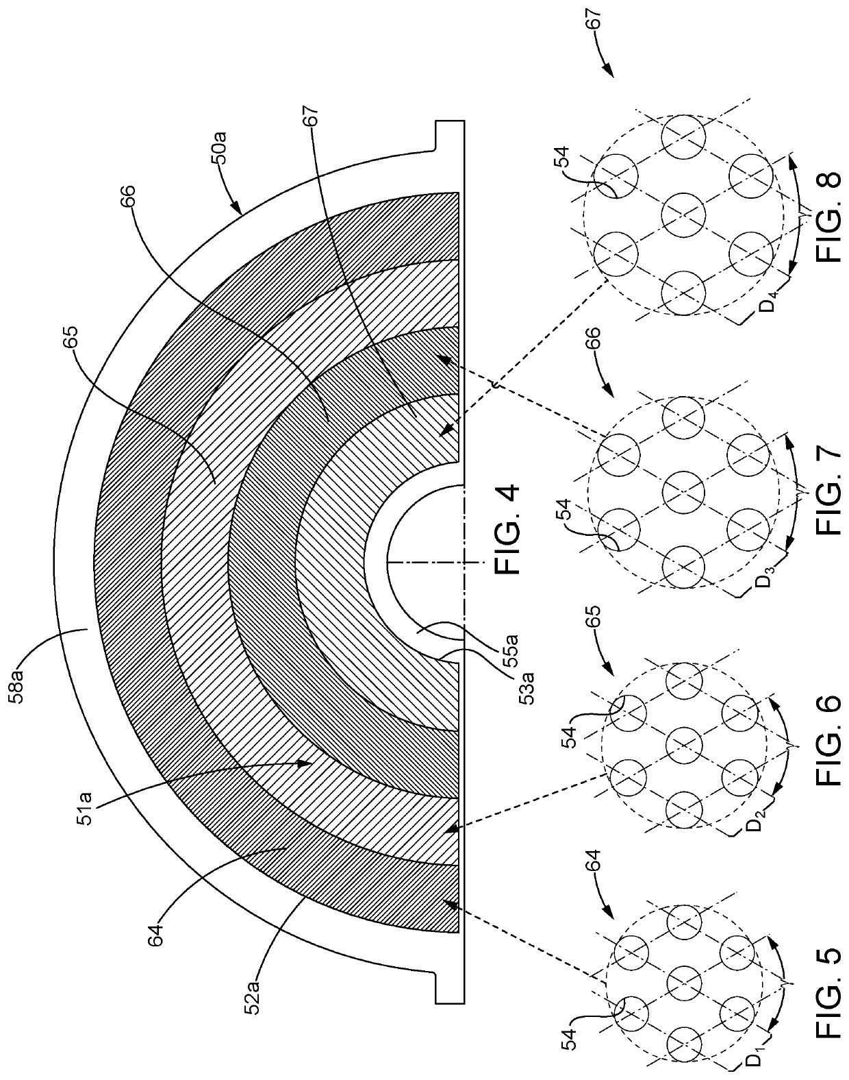 High efficiency conical mills