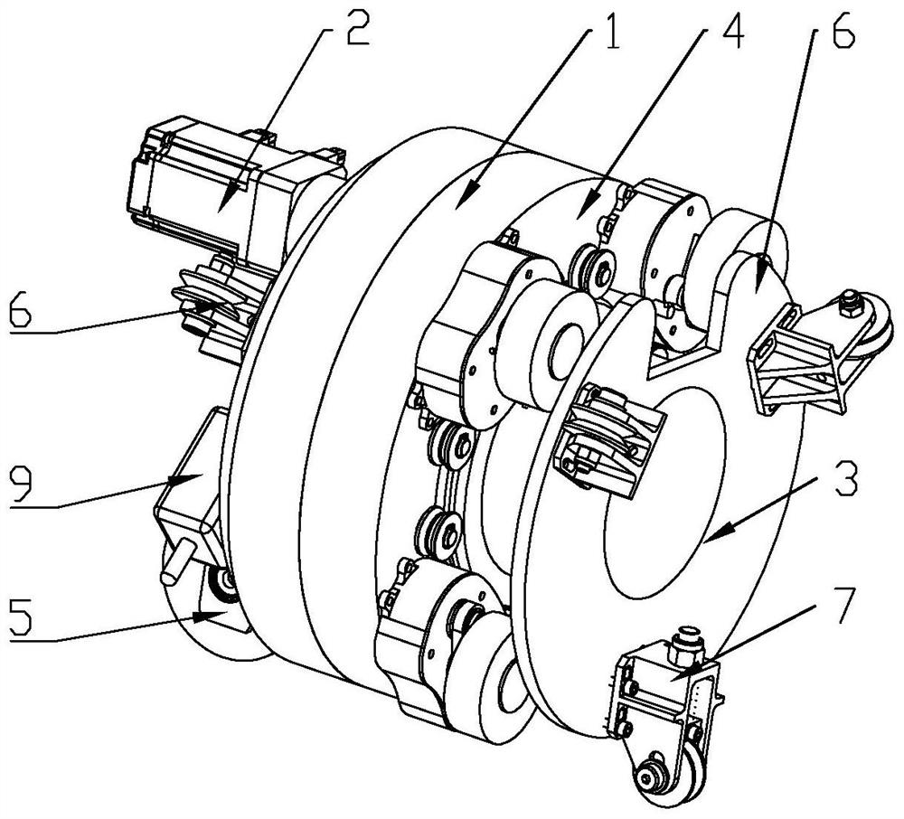 Automatic crawling grinding robot for inner wall of circular pipe