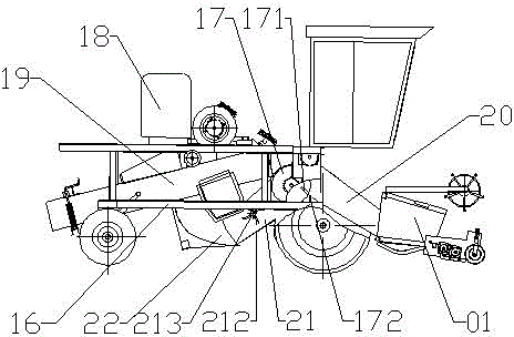 Self-propelled no-row cotton stalk combine harvesting and baling machine