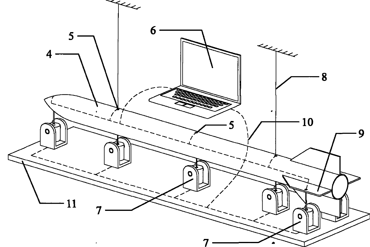 Aircraft aero-servo-elasticity ground simulating test system