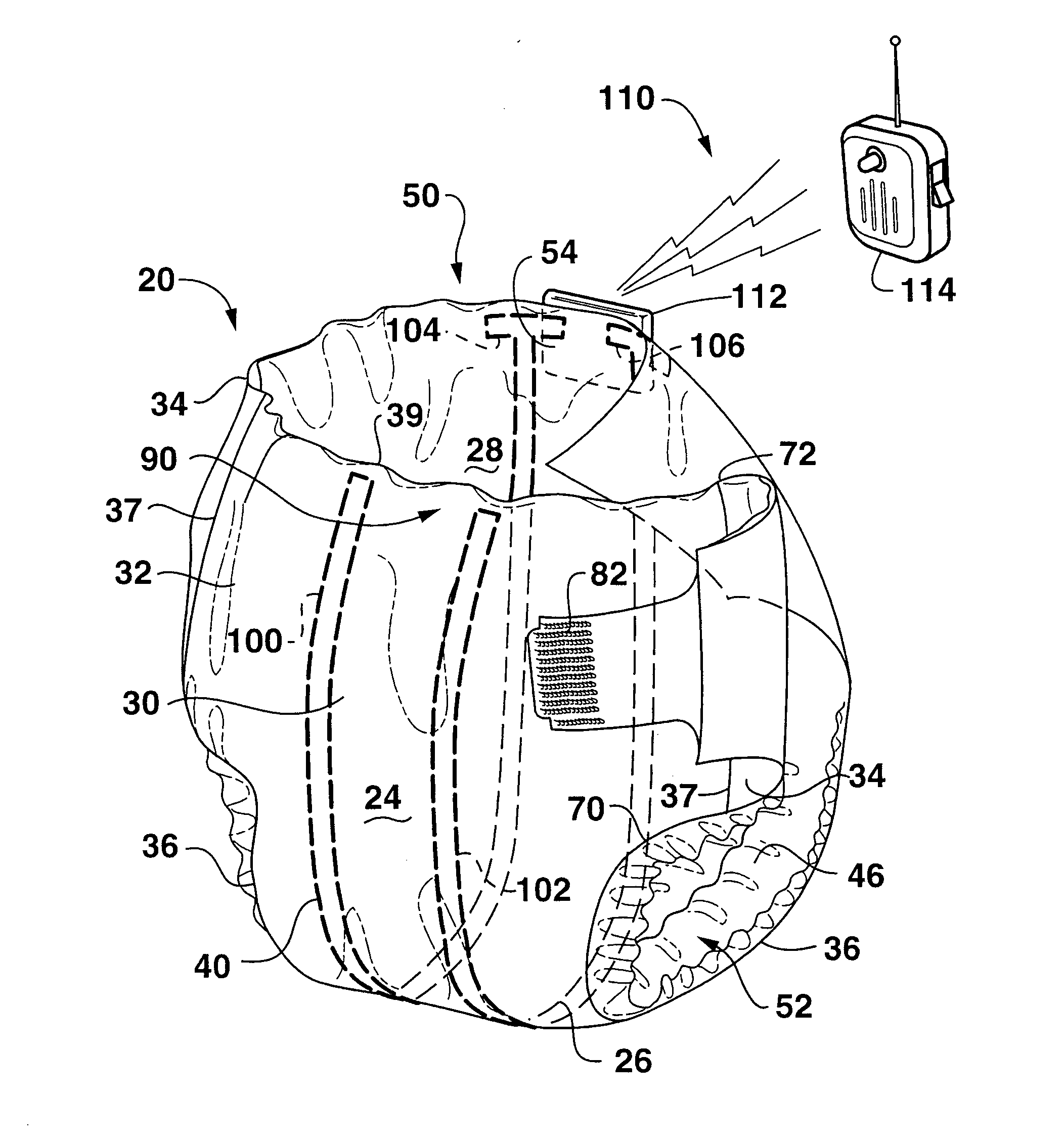 Connection mechanisms in absorbent articles for body fluid signaling devices