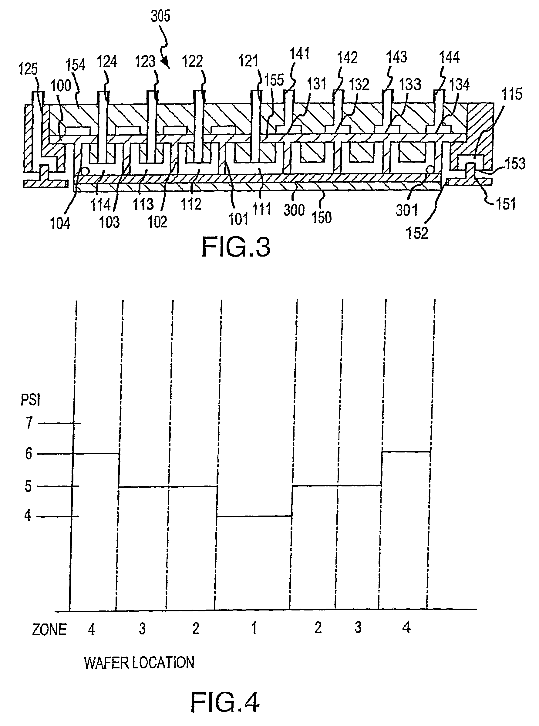 Work piece carrier with adjustable pressure zones and barriers and a method of planarizing a work piece